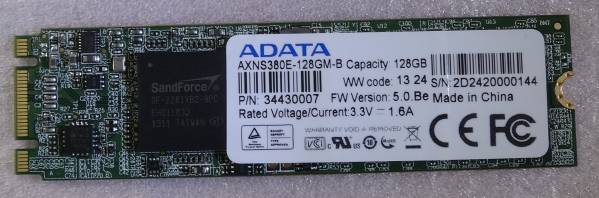 【送料164円】ADATA製 128GB M.2 SATA 使用時間68H