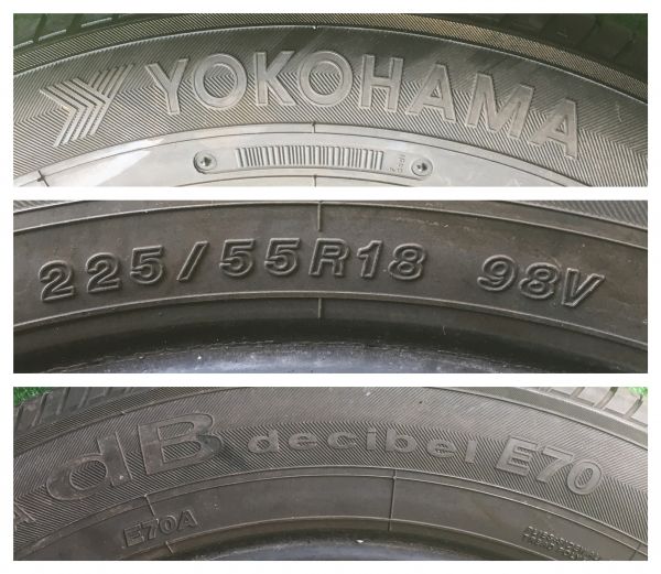A28【バリ山15年】ヨコハマ dB decibel E70 225/55R18 98V 2本_3