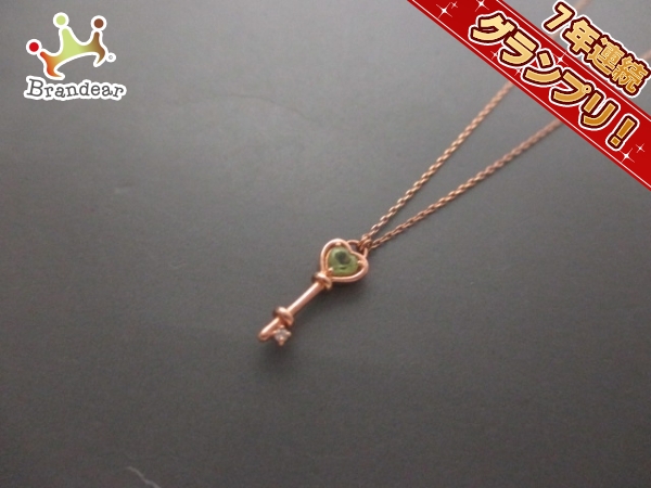 ヨンドシー ネックレス 美品 K10×カラーストーン 鍵/ハート 4℃ ◇美品4 