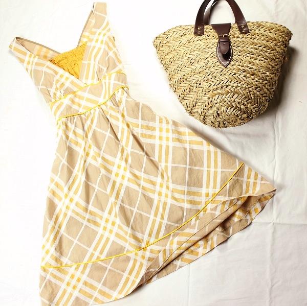 バーバリーブルーレーベル・インナー付チェックワンピース36美品