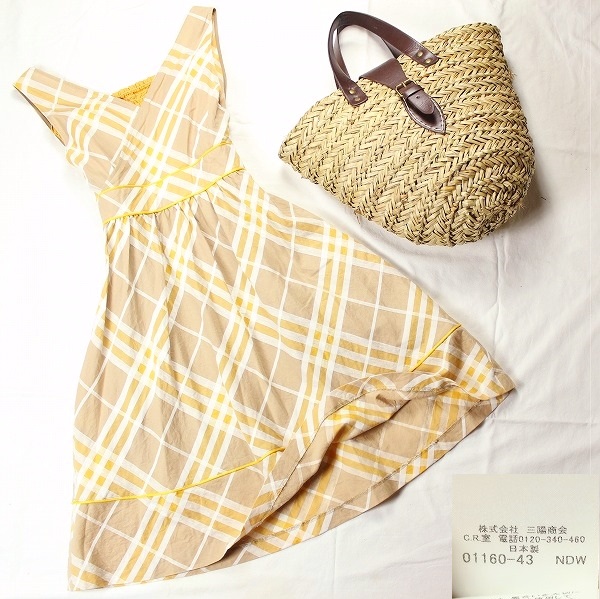バーバリーブルーレーベル・インナー付チェックワンピース36美品