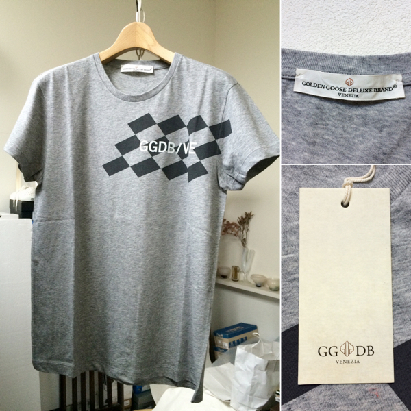 新品2016SS ゴールデングース GGDB プリントTシャツ L 霜降りグレー/FLAG イタリア製
