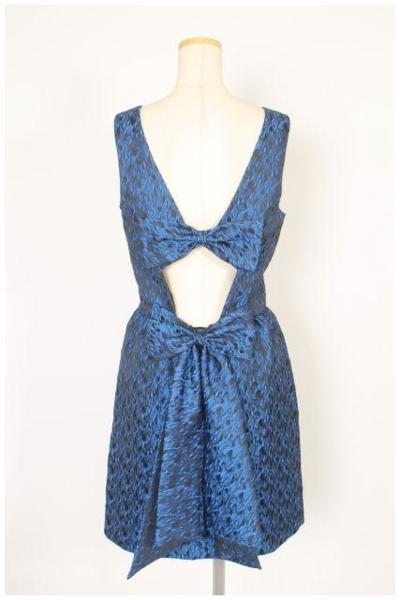 エリンフェザーストン　バックリボン総柄ドレス[LOPM46290]