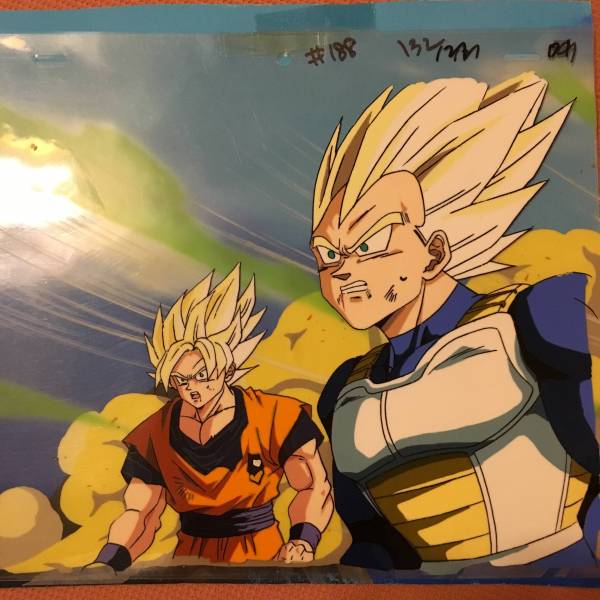 ドラゴンボールZ 背景付 セル画 スーパーサイヤ人 悟空/ベジータ