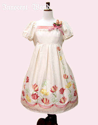World Innocent 可憐なお花の刺繍ワンピース(WEサイズ)(ご予約)(受注