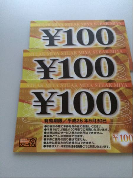 ステーキ宮 割引券300円分 ポイントカード付き_1