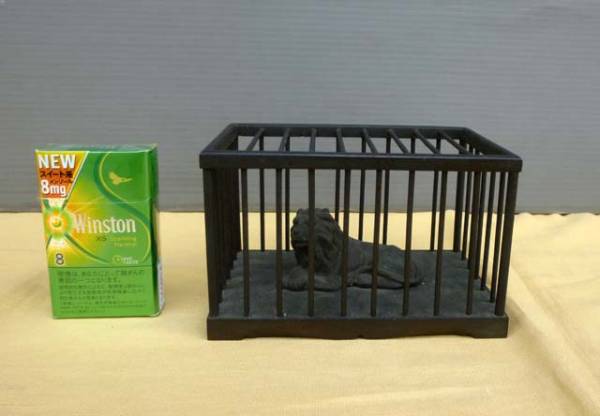 ■唐銅 ライオン 檻の中のライオン■置物 アンティーク