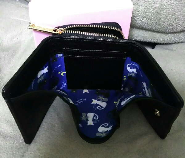 セーラームーン×サマンサベガ　財布◆ルナ&アルテミス◆黒