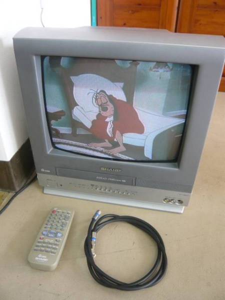 動作確認済/シャープ14インチテレビデオVT-14GH10リモコン付き