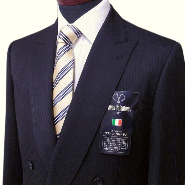【Ｆ・バレンチノ】Ｗスーツ★黒シャドーストライプ★冬★ＡＢ８
