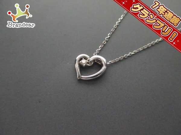 ヨンドシー ネックレス 美品 K10×ジルコニア ハート 4℃ 4℃(ヨンドシー