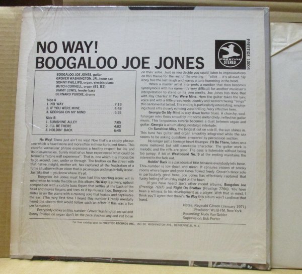 BOOGALOO JOE JONES/NO WY!/van gelder 刻印/bernard purdie/