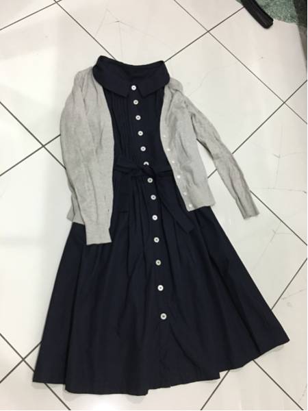 Lois CRAYON お嬢様風 清楚なネイビーワンピース