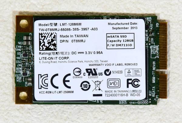 LITE-ON LMT-128M6M　mSATA 128GB　SSD　東芝チップ　正常動作品