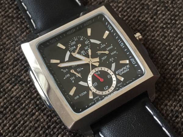 Edifice カシオ　WR100M スクエア　腕時計 カシオ エディフィス クロノグラフ スクエア 時計 EDIFICE