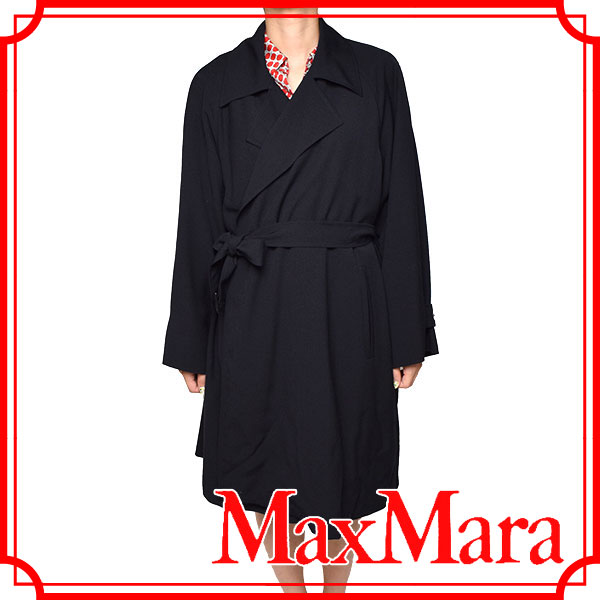 美品◆マックスマーラ シンプル ウール トレンチコート　42