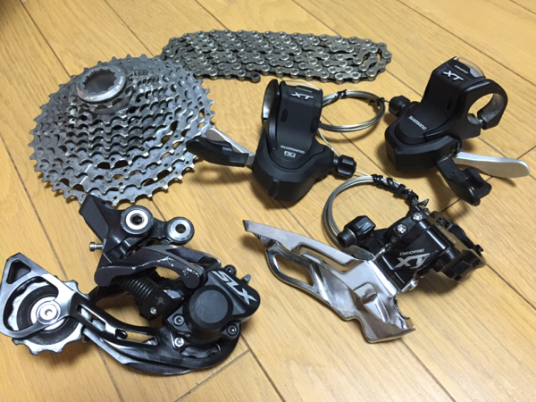 シマノ10速 デオーレXT SLX ディレイラー、シフター、カセット 自転車