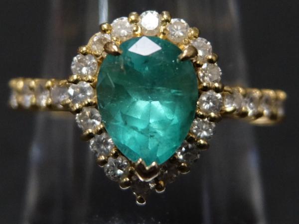 K18　エメラルドリング　E1.20ct　D0.45ct　サイズ13号　4.4ｇ