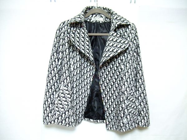 157UT/美品DIORロゴ総柄ジャケットM白/スーツ コート バッグ