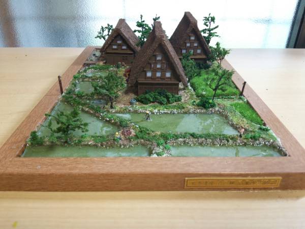 ＊世界遺産 白川郷 ＊合掌造りの風景 自作完成品 ライトアップ