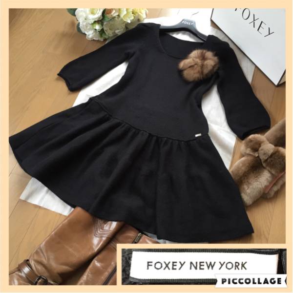 FOXEY デイジーエンジェルニットワンピース 2014年86400円38 黒