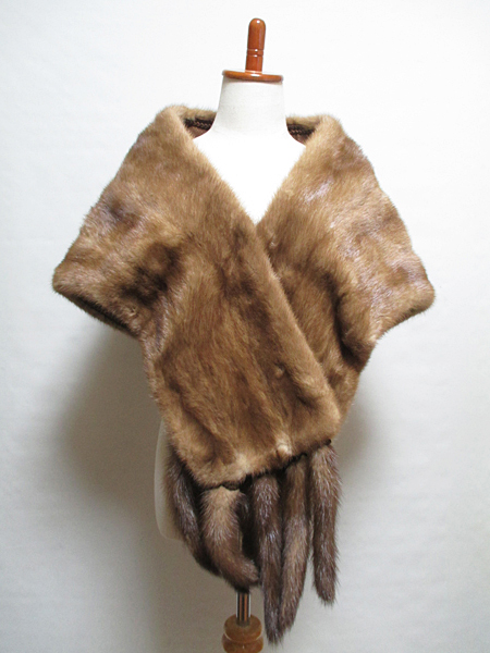 J678☆ミンク J678★ミンク 尻尾付き 大判ショール 尻尾付き 大判ショール