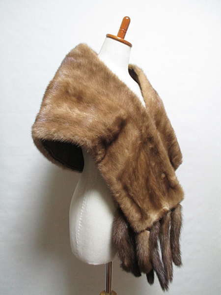 J678☆ミンク J678★ミンク 尻尾付き 大判ショール 尻尾付き 大判ショール