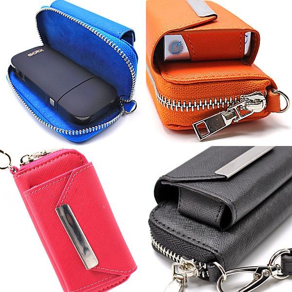 6色 ストラップ付 iQOS アイコス レザーケース 電子タバコケース_2