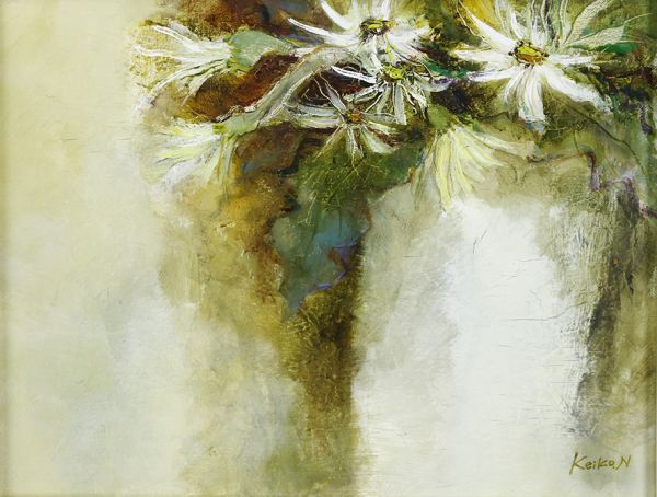 16957k 独立美術協会会友 永里慶子 重厚油彩6号 ガーベラ 花の入札  