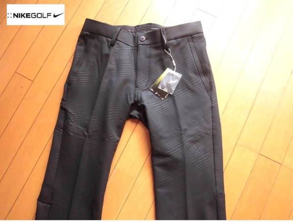 新品NIKEゴルフ●撥水・保温/裏フリ 3Dエンボスパンツ●BK/81