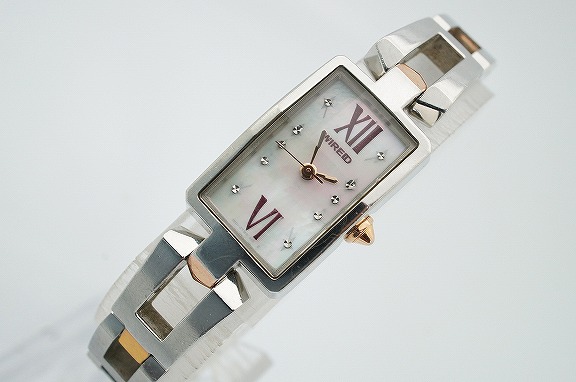 セイコーワイアード　シェル文字盤レディース腕時計 作動良好1