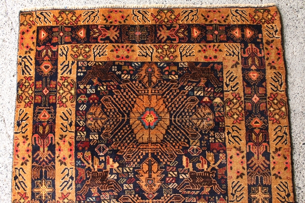 ザッカンの芸術作品 手織り絨毯 バルーチ族 195㎝ ラグWGBRL3850