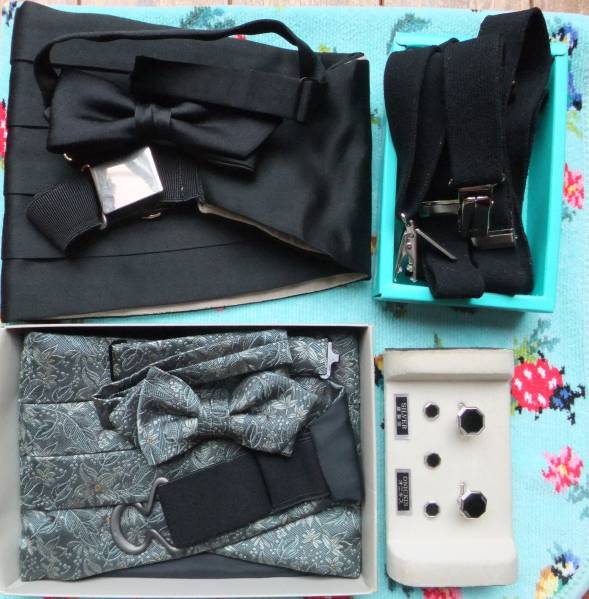 タキシード用アクセサリー一式　ソシアル　オニキス　送料込