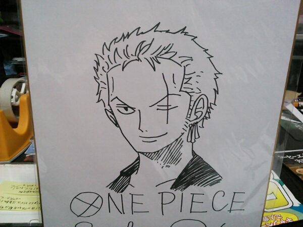 ワンピース尾田栄一郎直筆サイン色紙ロロノア・ゾロ 激レア ⑧(サイン