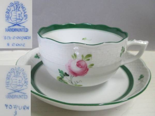 美品 ヘレンド ウィーンのバラ カップ＆ソーサー その2