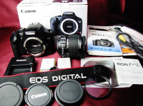 美品EOS KissX2 AFレンズキットEF-S 18-55 ISⅡ電池2個 備品