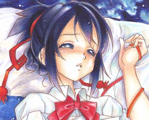 同人手描きイラスト 君の名は 宮水三葉 黄昏時 手描きイラスト 売買されたオークション情報 Yahooの商品情報をアーカイブ公開 オークファン Aucfan Com