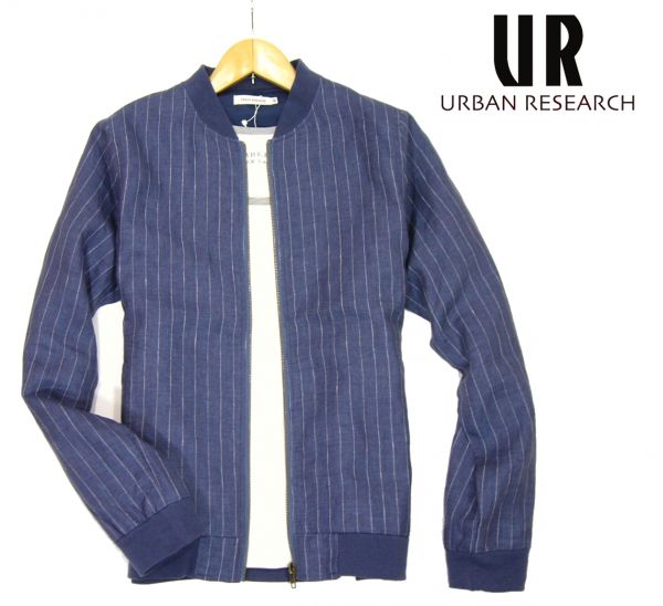 新品☆ アーバンリサーチ UR ストライプ ZIP ブルゾン NV L アーバン 