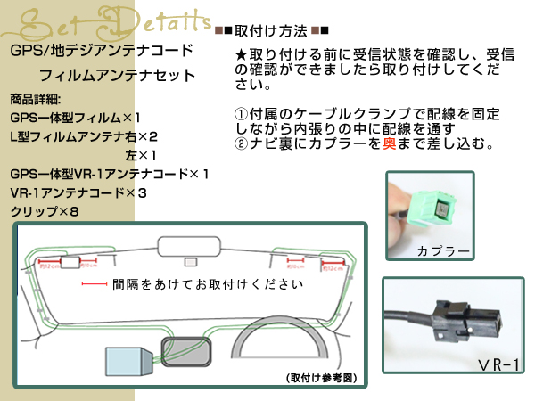 トヨタ NHBA-X62G 地デジ GPS フィルムアンテナセット