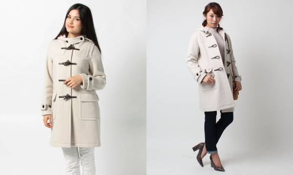 美品★INED イネド★ヘリンボーンツィード ダッフル コート★7号