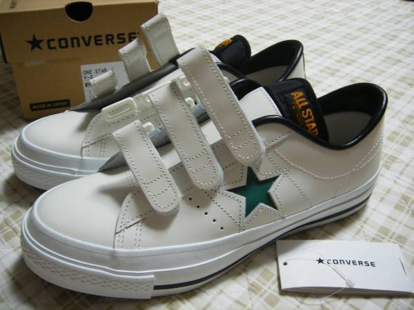 新品！限定！コンバース　ワンスターJ　Vー３　白ｘグリーン7.5