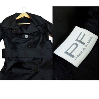パオラフラーニ トレンチコート 黒 イタリア製
