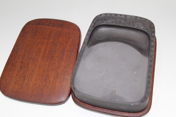 ■書道具 彫刻古硯 4■