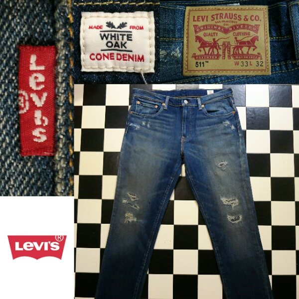 ★リーバイスLevisリペア511クラッシュW33スリム★606ビンテージ