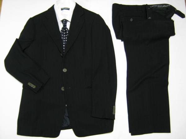 本物・1円★正規品ARMANI アルマーニ黒タグ48 人気の紺スト