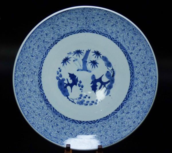 古伊万里染付花唐草文大皿 直径47cm 古伊万里 染付 - Yahoo