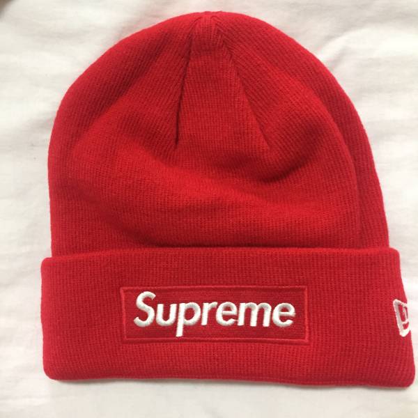 Supreme New Era Box Logo Beanie cap 赤