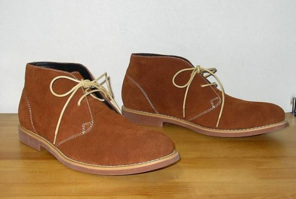 新品☆高級スエード本革製のチャッカーブーツ☆濃茶☆25.5cm
