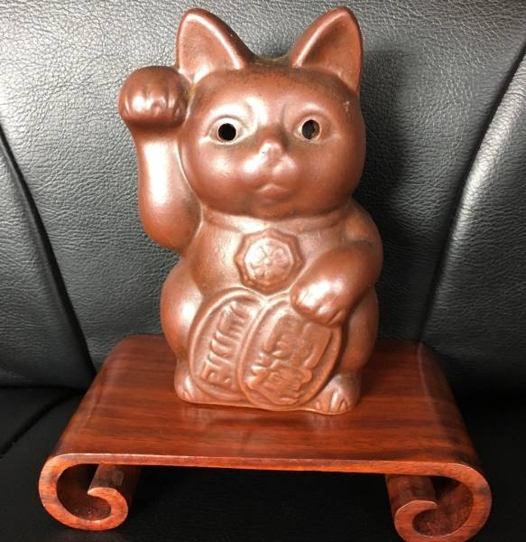 備前焼 招き猫 時代物 珍品 古備前 縁起物 備前焼 招き猫 備前焼 招き猫 時代物 珍品 古備前 縁起物 備前焼