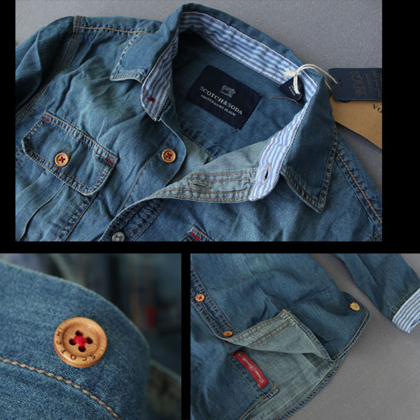 スタイリスト 私物 出展 絶版 スコッチ&ソーダ scotch&soda デニム 長袖 シャツ サイズ S EUR MB 送料 &amp; Soda Scotch スコッチアンドソーダ CORONET sodaの通販
